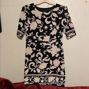 R&K Black and White Floral Mini Dress
